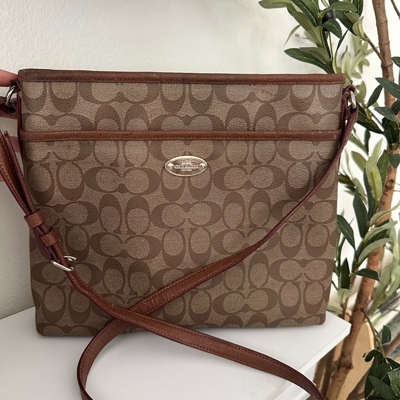 Coach Signature Tan Crossbody Bag - Picture 1 of 7